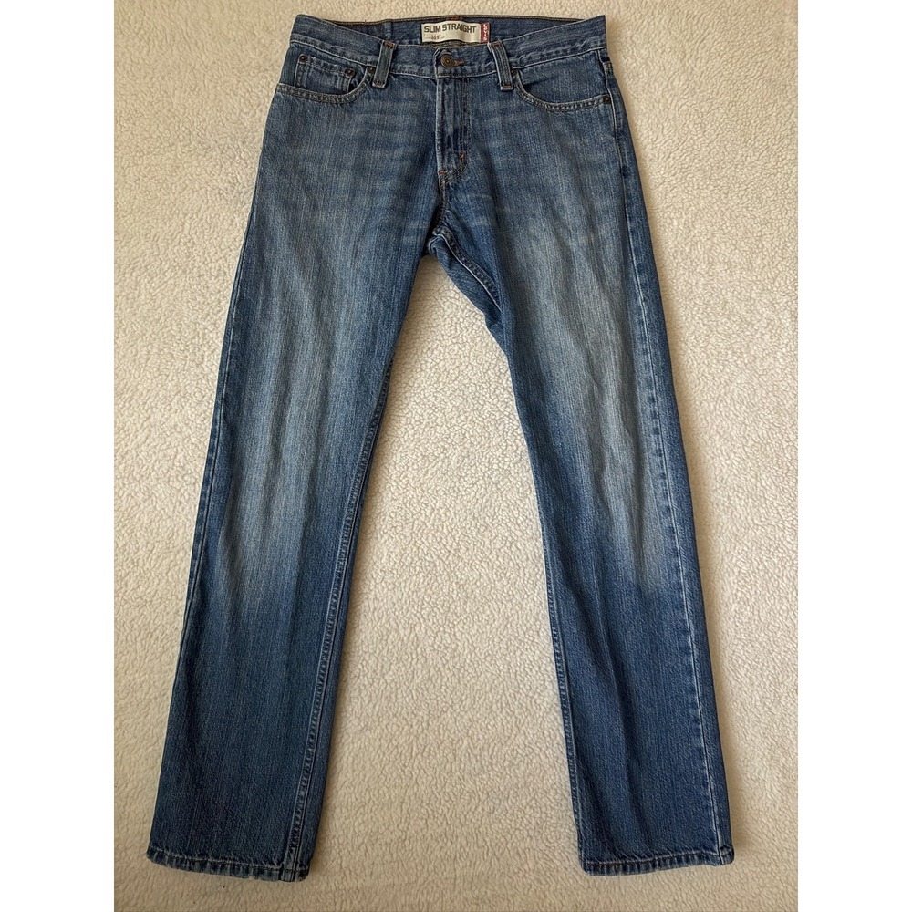 Levis 514 Jeans Mens 30x32 Blue Slim Straight Cotton Denim Med Wash Pants Mexico